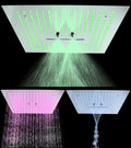 16 Inch Square Ceiling Showerheads 3 Function Spa Waterfall Misty 304 Stainless Steel Bathroom LED Shower Head