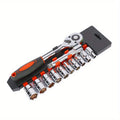 12-Piece Durable Metal Ratchet Wrench Set 1/4'' 1/2'' Socket Extension Rod Mechanically Operated DIY Projects OEM Supported