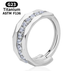 G23 Titanium Helix Tragus Piercing Jewelry Irregular Septum Nose Ring CZ Wing Hoop 16G Daith Clicker Cartilage Conch Earring