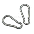Ss304 Ss316 China Manufacturer M5 Model Plain Finish Heavy Industry Use Carabiner Din5299C Stainless Steel Spring Snap Hook