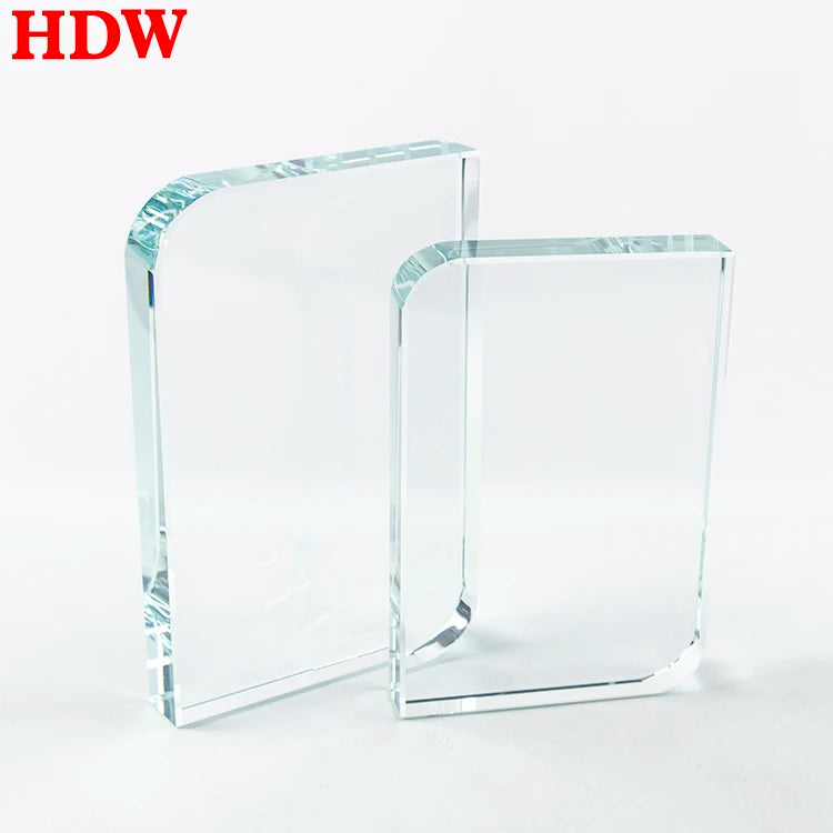 Factory Wholesale Blank Rectangle Crystal Trophy Custom Laser Engraved logo Crystal Glass Awards for Souvenir Gift