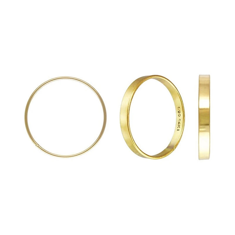 Fashion 14K Gold Filled Flat Knuckle Rings Jewelry Women Gift Party DIY Findings
