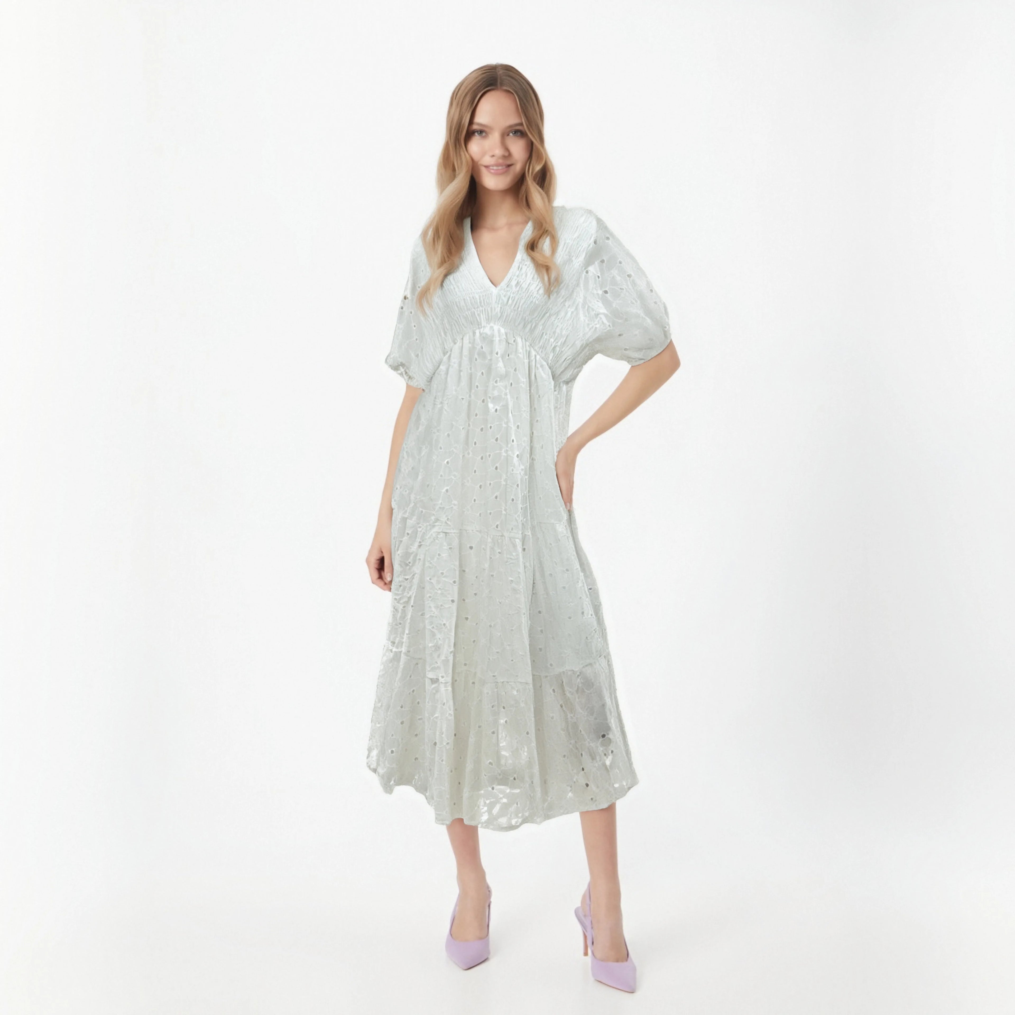 Latticed Design High Quality White Summer Dress Dress White Women White Dresses