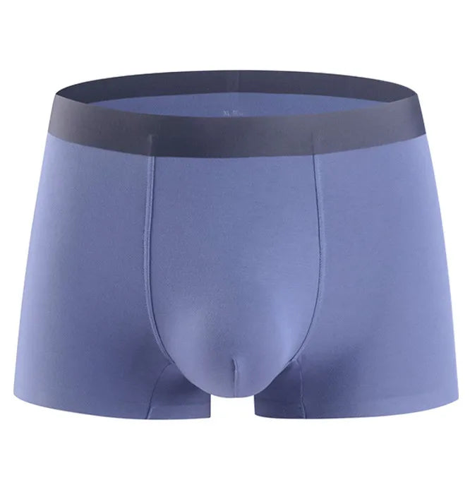 Men's Mid Waist Ice Silk Boxer Briefs Breathable Plus Size Sexy Modal Seamless Underwear