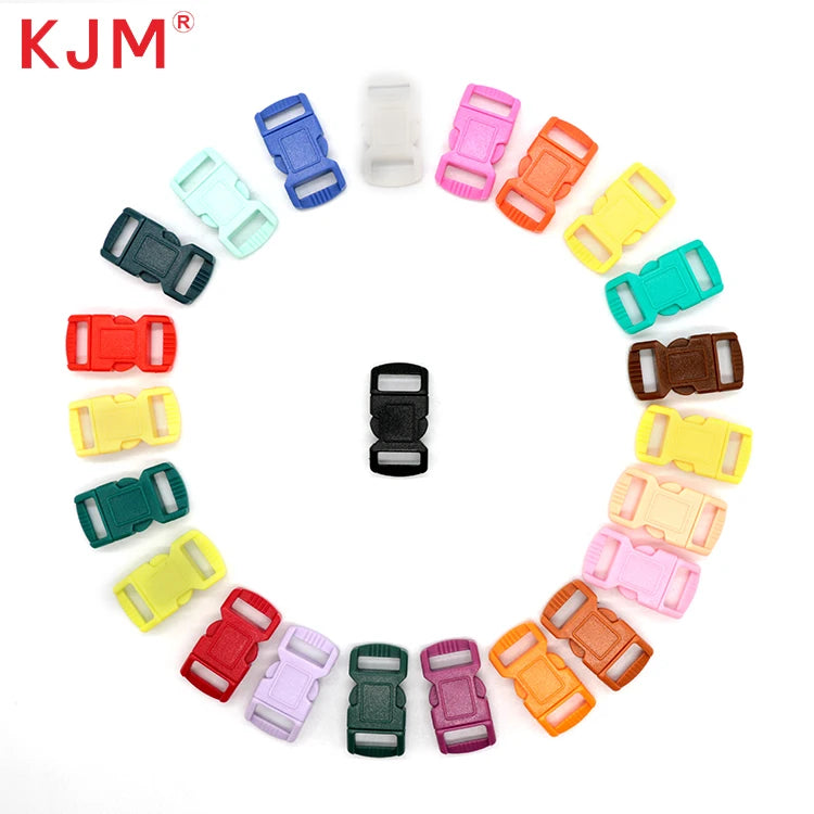 Factory Custom Multicolored Small Recycled Pom 10mm Cat Side Release Buckle Clip Heavy Duty Safety Collar Buckle