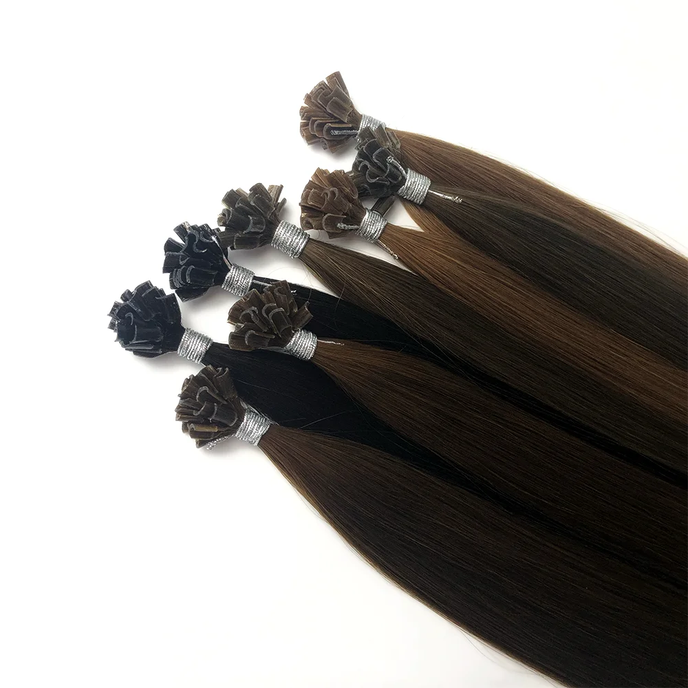 100% Russian Virgin Remy U Tip Hair Extension Full Cuticle Aligned Pre Bonded Nail Extensions 14''-26'' No Shedding