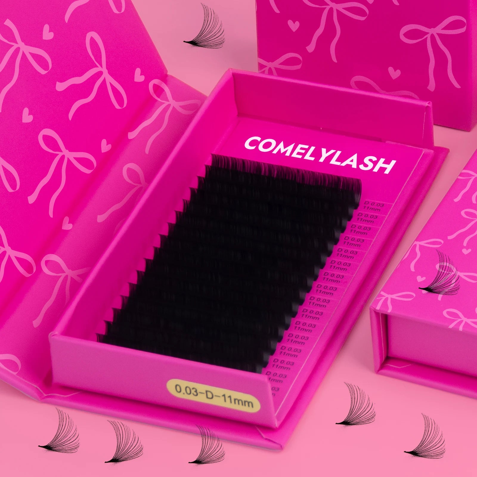 Wholesale 0.03 0.05 0.07 D Curl Volume Eyelash Extensions Matte Black Soft Cashmere Lash Supplies Individual Lash Trays