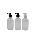 4OZ 120ml White Frosted Clear Glass Screen Printing Boston Round Bottles with Plastic Lotion Pump Sprayer