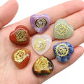 HZ Wholesale Crystal Love Heart Shape Crystal Crafts Ornament for Home Decoration Gift 7 Chakra Stones Set