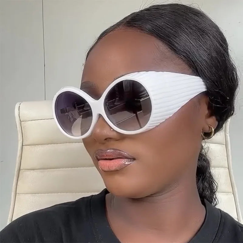 New Arrivals Fashion Funny Big Round Plastic Frame Sun Glasses Uv 400 Custom logo Designer Shades Sunglasses for Ladies