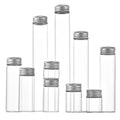 20ml 30ml 50ml Aluminum Cap Control Long Neck Glass Bottle Small Cylindrical Clear Transparent Screw Mouth Handmade Candy Bottle