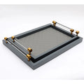 Home Decoration Trays Kitchen Food Storage Serving Tray Wholesale Faux Leather Household Tea and Bread Coaster Natural Luxury