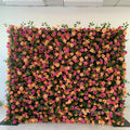 Floral 5d Roll up Artificial Silk Rose Flower Wall Backdrop Panel Pink Flower Wall for Wedding Home Salon Decor
