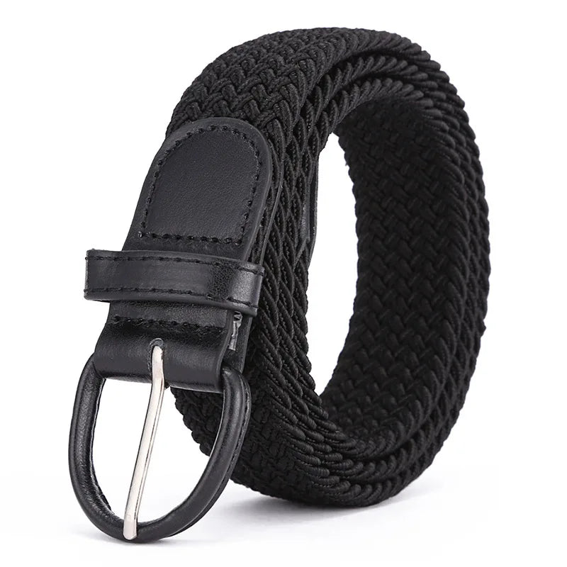 Stylish Desong Men's and Women's Elastic Twill Casual Belt Breathable Woven Alloy Buckle Waterproof 38mm Custom Color