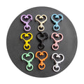 100Pcs/lot Colorful Love Heart Lobster Clasp Hooks DIY Keychain Keyring Toy for Findings Jewelry Making Supplies