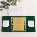 Dark Green Emerald Green Velvet Suede Luxury Acrylic Wedding Invitations with 3D Envelope and Acrylic Monogramme