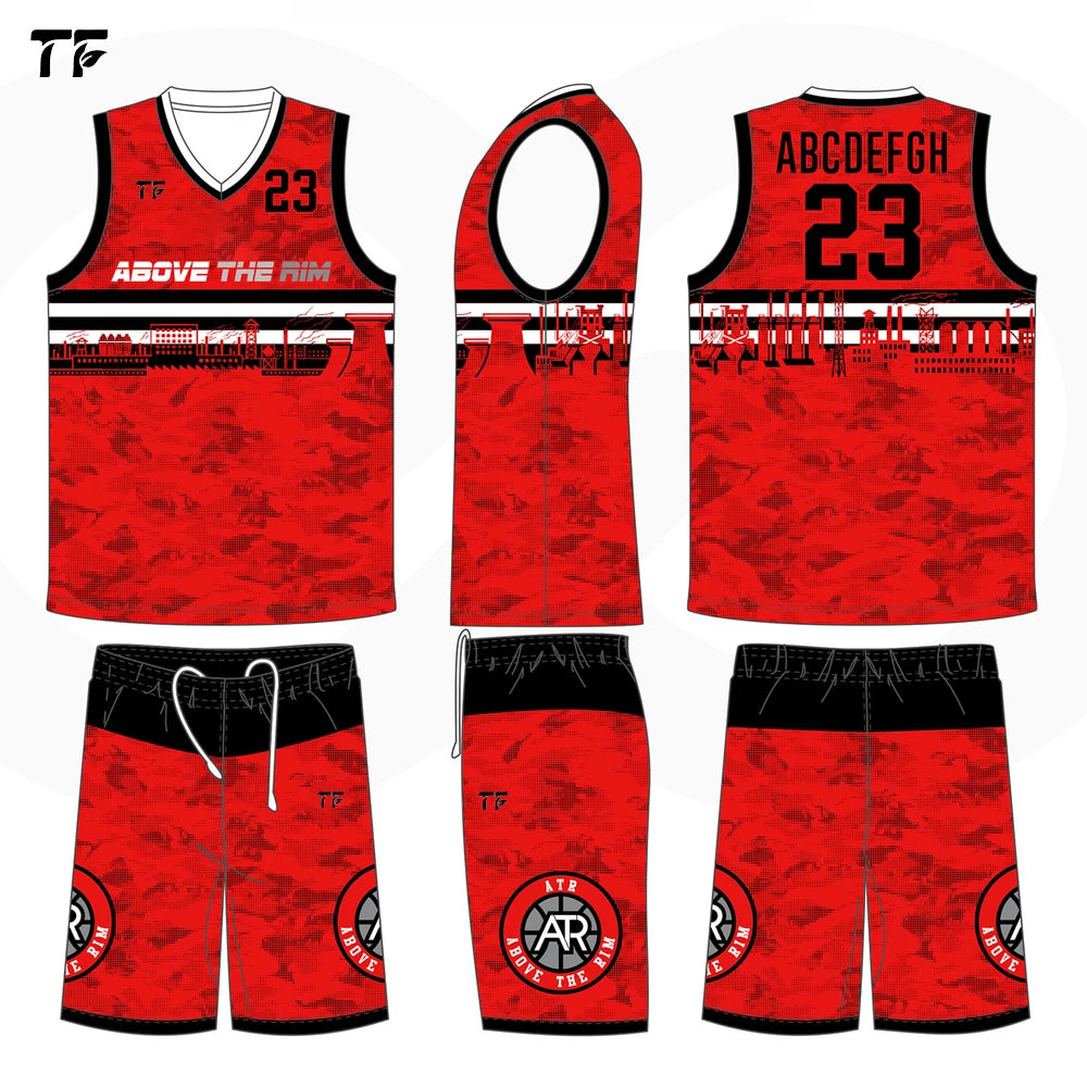 Wholesale Hot Sale Men Customizable Embroidery Basketball Jerseys Simple Design Blank Sublimation Mesh Print Uniform 2024