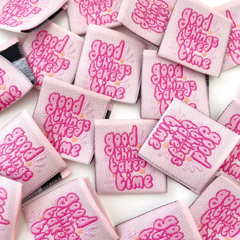 Personalized Custom Clothing Text Symbol Tags Sewing Woven Labels Handmade Sew in Label