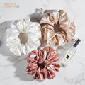 High Quality 22Momme Organic 6CM 100% Mulberry Silk Scrunchie Large Hair Elastic in Stock