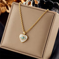 Nabest Stainless Steel Heart Enamel Necklace Women Jewelry Waterproof Gold Plated Drop Oil Evil Eyes Clavicle Choker