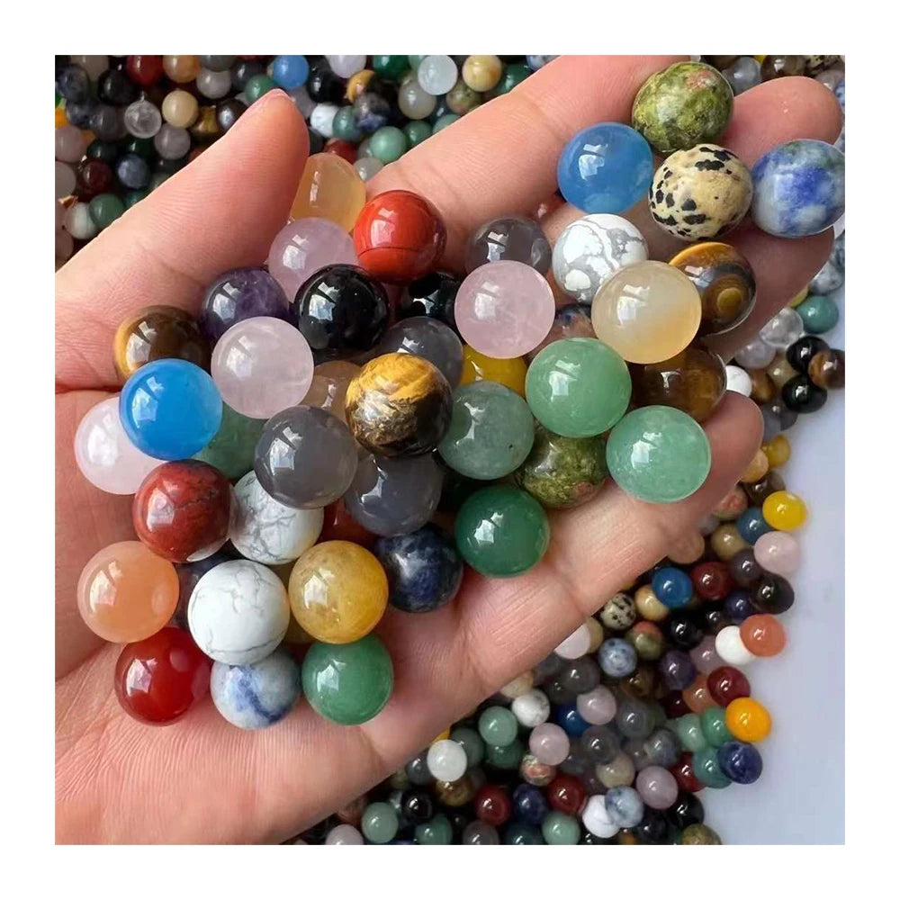 Healing Crystal 12mm Mini Crystal Sphere Bulk Round Gemstone No Hole Sphere Divination Ball for DIY Jewelry Making