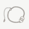 Chris April 316L Stainless Steel Silver Cuban Bracelet Infinity Cuban Link Chain