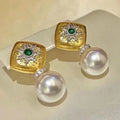 E2179 11-12mm DIY Natural Freshwater Pearl Charm Earrings Mounting Accessory 925 Sterling Silver Gold Plated  Jewelry for Women