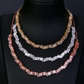 Vintagelike Brass Necklace with Geometric Zircon Fashionable Pull Tie Box Chain for Women for Anniversaries and Gifts