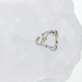 VIANRLA 925 Sterling Silver Dainty Green Zircon Hollow Open Size Ring