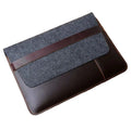 New Design Custom Slim Business 13/14/15/17 Inch Leather + Felt Fabric Notebook Briefcase Computer Laptop Sleeve