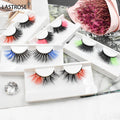 Wholesale Unique Half-Colorful 3D Strip Lash Extension Full Strip Colored Eyelashes Vendor with Colored Lashes