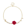 AA00413 New Arrival Pearl Choker Necklace Vintage Butterfly Rose Flower Fashion Jewelry Necklace for Women Girls