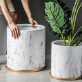 16\" Large Black Fiberglass Plant Pots Home Garden Chinese Style Flower Planters