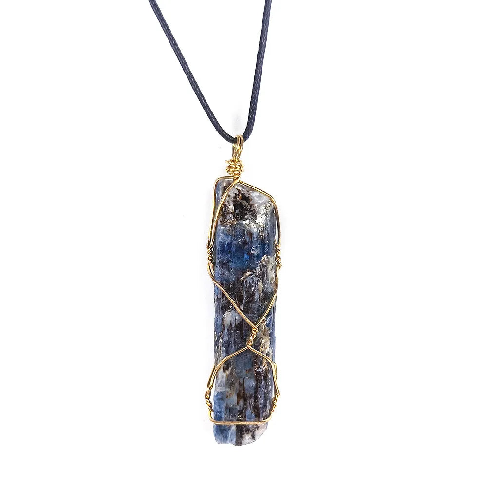 2026 Cheap Natural Blue Quartz Crystal Rough Stone Pendant Single Rough Stone Pendant