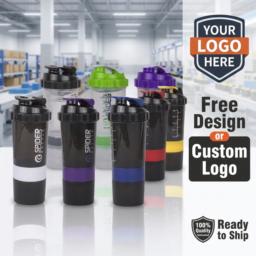 Custom Logo Bpa Free Spider Gym Protein for Anti-corrosion Coating Direct Drinking Leak-Proof Design for Supplements