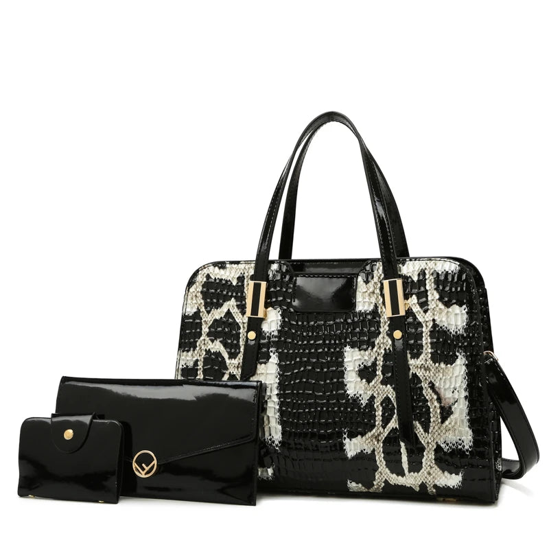 Snake Classic Small Square Bag Women's Set Bag Large Capacity Handbag Outdoor Pu Leather Women's Shoulder Handbags