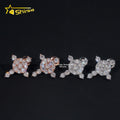 Fashion Jewelry New Design Iced Out Cross VVS Moissanite Diamond Studs 925 Silver Earrings for Men