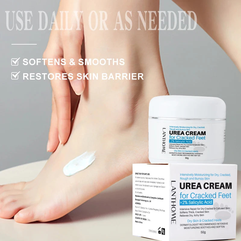 Lanthome OEM Organic Hydrating for Hand Foot 40% Urea and Vitamin E Cream Urea Cream With Salicylic Foot Skin Care