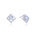 Bling Top Grade Zircon Square Diamond Earrings Artistic Designer Stud Earrings