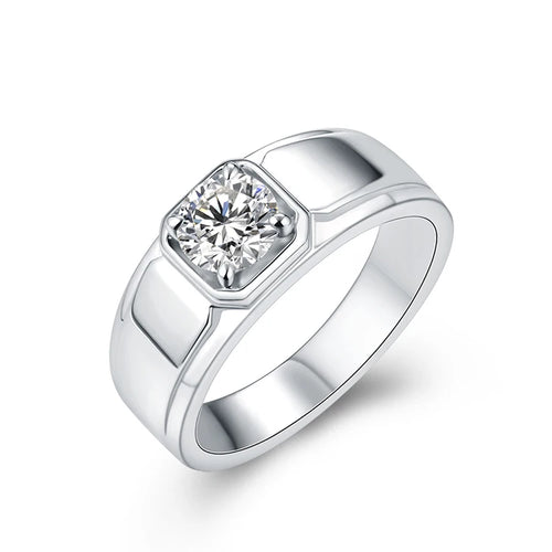 0.5Ct 1ct VVSI1 Hiphop Moissanite Ring 925 Sterling Silver Wedding Diamond Engagement Moissanite Rings for Men