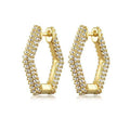 Milskye Jewelry Fashion Top Quality Wholesale Medium Pave CZ Hexagon Earrings