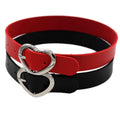 Women Adjustable Necklace Fashion Punk PU Leather Harajuku Heart Choker