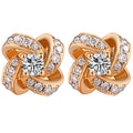High Quality Gold Jewelry Real 18k Rose Gold Natural Diamond Trending Earrings