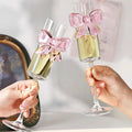 Gift Hand Blown Lead Free Glass Bowknot Wine Goblet Party High Feet Champagne Glasses Wedding Cylinder Pink Bow Champagne Flutes