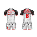 Custom Rugby Uniform Sublimation White Green Rugby Training Uniform Mens 100%polyester Rugby Shirt