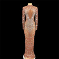 Luxury Long Party Dress Club Clothing 2022 Front Convex Back Diamonds Opening Ceremony Clothing Singer Stage Show Costume