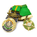 2 Part Composed Enamel Souvenir Medallion of Honor  Award Commemorative Medal with Ribbon bar