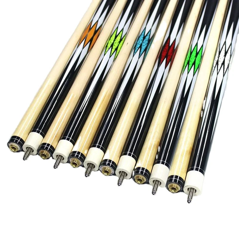 Cheap Sale Billiard Room Special Premium Diamond Design  Maple Wood 1/2 Jointed 57 Inch 13mm Tip Billiard Pool Cue Stick
