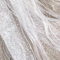 Dream Silver Water Wave Shining Embroidery Mesh Dress Wedding Dress Handmade Fabric MF115