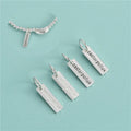 Unique 925 Sterling Silver Engrave Alphabet Pendant Antique Silver Rectangle Pendant for Best Friend Diy Jewelry Making